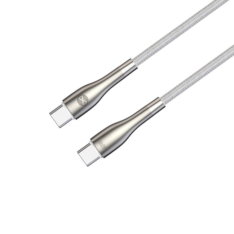 Forever Sleek -kaapeli USB-C - USB-C 1,0 m 60W valkoinen