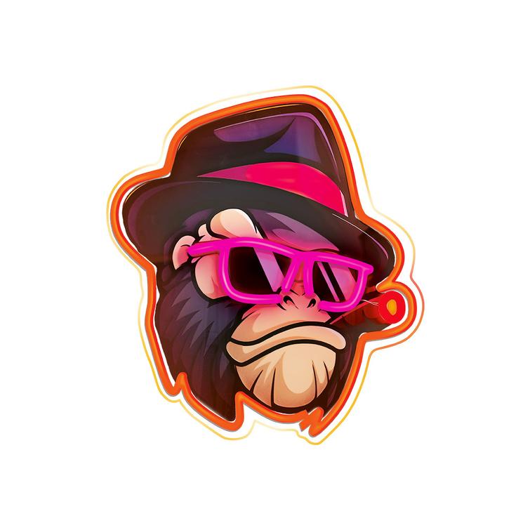 Neon ART LED GANGSTA MONKEY moniv&auml;rinen FLA03 Forever Light