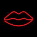 Neon LED-valo LIPS punainen Lepakko + USB FLNE08 Forever Light