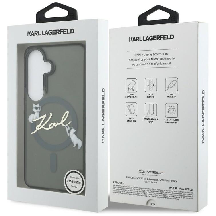Karl Lagerfeld case IML KC Script MagSafe for Samsung Galaxy S26 black