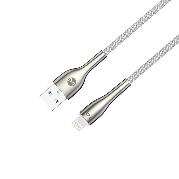 Forever Sleek USB-kaapeli - Lightning 1,0 m 2.4A valkoinen