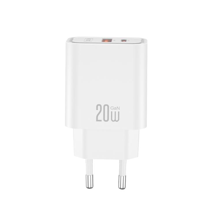 XO sein&auml;laturi CE40 PD 20W 1x USB-C 1x USB Valkoinen