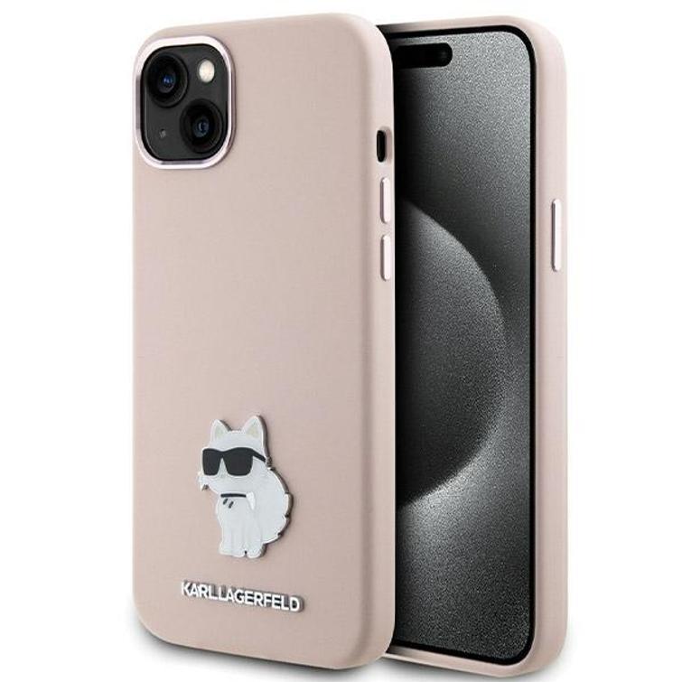 Karl Lagerfeld -suojakuori iPhone 15 Plus 6,7" KLHCP15MSMHCNPP pinkki HC SILICONE C METAL PIN