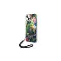 Guess iPhone 14 6,1" suojakuori GUOHCP14SHFLSB sininen HC PC/TPU kukkakuvioinen johto