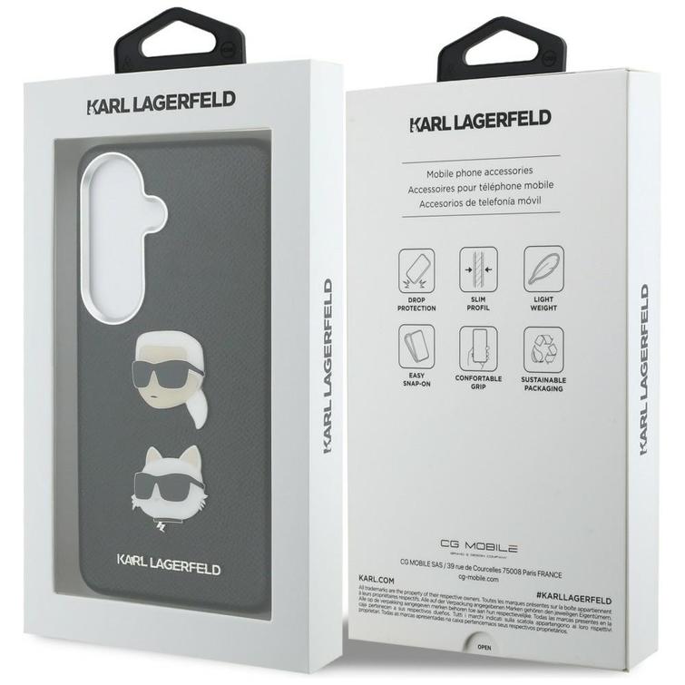 Karl Lagerfeld case Saffiano Double Heads Metal for Samsung Galaxy S26 black