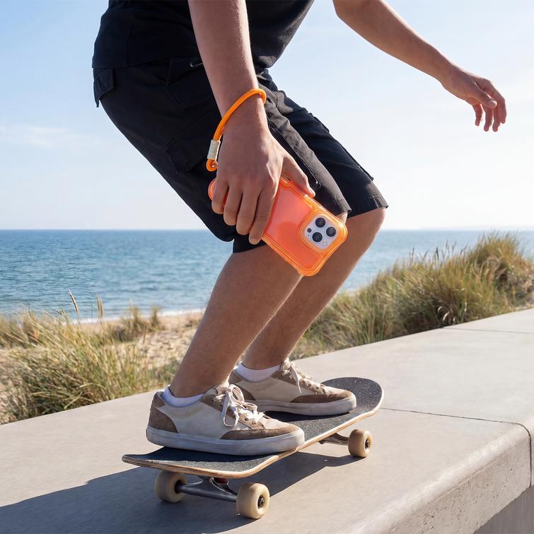 Safepop case with strap for iPhone 13 6,1" orange