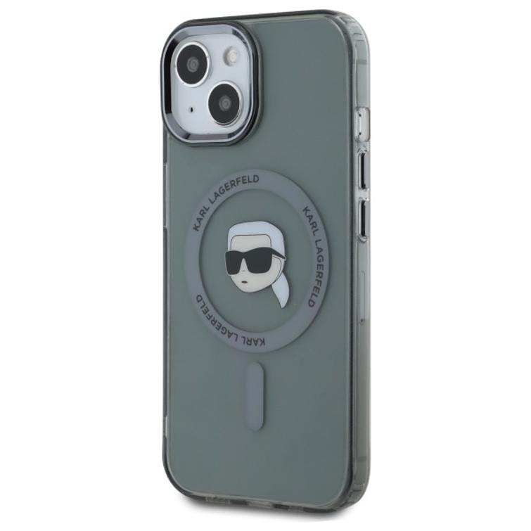 Karl Lagerfeld HC MagSafe IML Metal K. -suojakuori iPhone 15 6,1":lle, musta