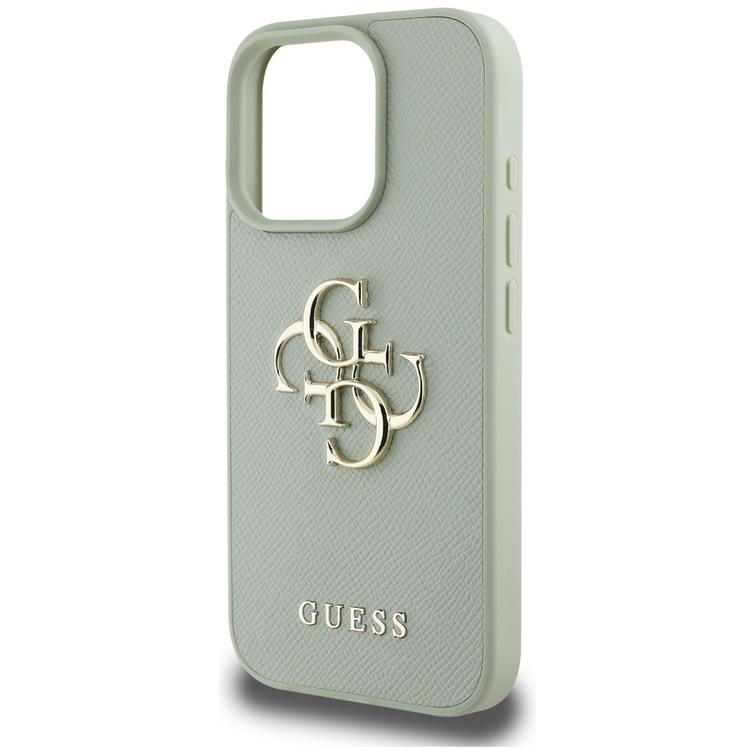 Guess Hardcase PU Grained Big 4G and Classic Logo -suojakuori iPhone 16 Pro 6,3":lle, vihre&auml;