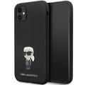 Karl Lagerfeld iPhone 11 -suojakuori KLHCN61SMHKNPK musta HC Silicone Ikonik Metal Pin