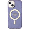 Guess iPhone 14 6,1" GUHMP14SHCMCGU kovakuori, violetti, Magsafe IML Glitter Gold