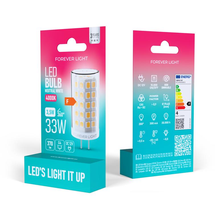 Forever Light LED-lamppu G4 3,5 W 370 lm 4000 K 12 V luokka F