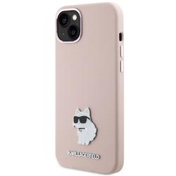 Karl Lagerfeld -suojakuori iPhone 15 Plus 6,7" KLHCP15MSMHCNPP pinkki HC SILICONE C METAL PIN