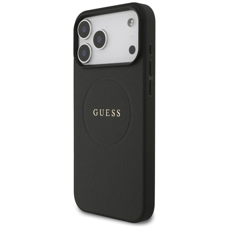 Etui Guess Grained Ring MagSafe do iPhone 17 Pro Max czarny