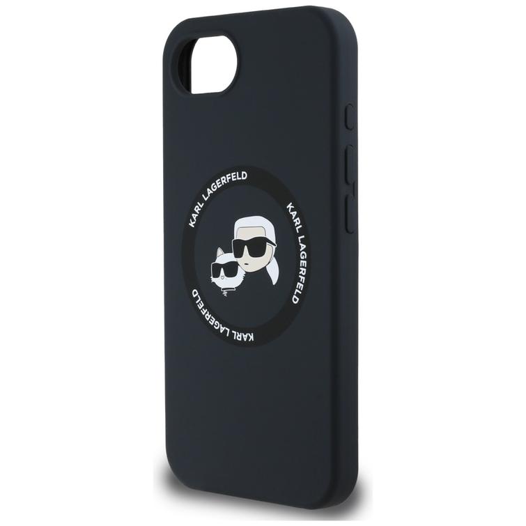 Karl Lagerfeld HC MagSafe Silicone Double Heads case for iPhone 16e Black