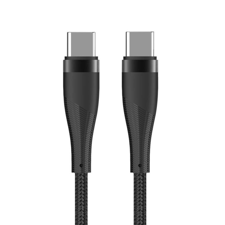 Maxlife MXUC-08 kaapeli USB-C - USB-C 1,0 m 60W musta nailon