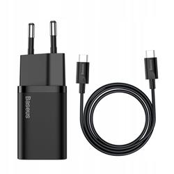 Baseus-seinälaturi Super Si PD 25W 1x USBC musta + USB-C - USB-C-kaapeli
