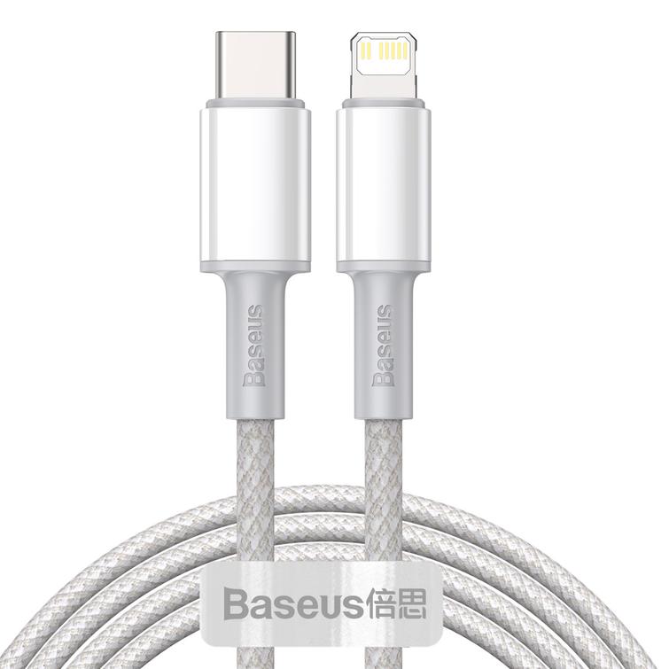 Baseus-kaapeli High Density PD USB-C - Lightning 2,0 m valkoinen 20W