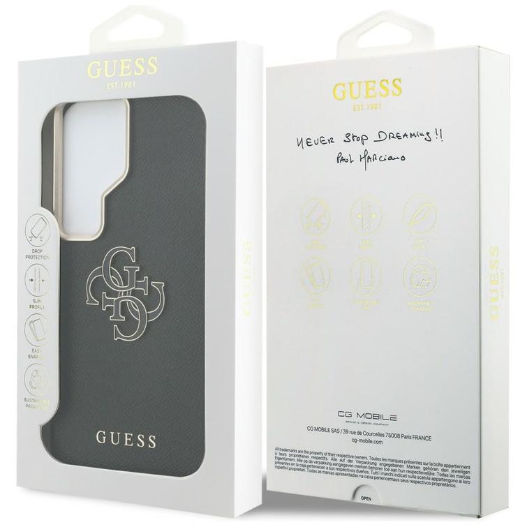Guess case Grained Big 4G Metal Logo for Samsung Galaxy S26 Ultra black