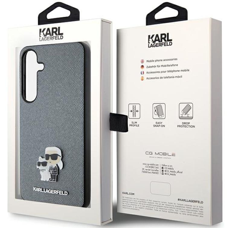 Karl Lagerfeld case for Samsung Galaxy S24 Plus KLHCS24MPSAKCMPG gray HC SAFFIANO KC PIN