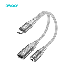 BWOO 2-in-1-sovitin Lightning / Type-C - 3,5 mm:n liitäntään BZ67