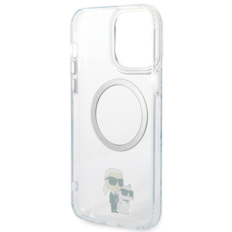 Karl Lagerfeld -suojakuori iPhone 13 Pro Max 6,7" KLHMP13XHNKCIT läpinäkyvä kova suojakuori Magsafe IML NFT Karl & Choupette