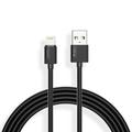 T-PHOX CABLE NETS LIGHTNING BLACK 3A ; PVC ; 2M