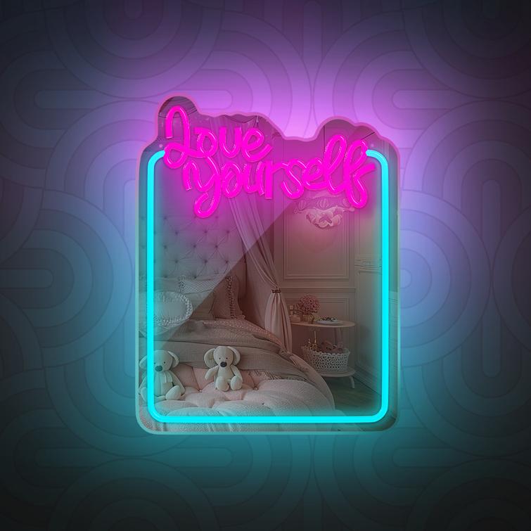 Neonpeili LED Rakasta itseäsi turkoosi pinkki FMNE01 Forever Light