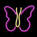 Neon LED-valo BUTTERFLY pinkki NNE03 Neolia