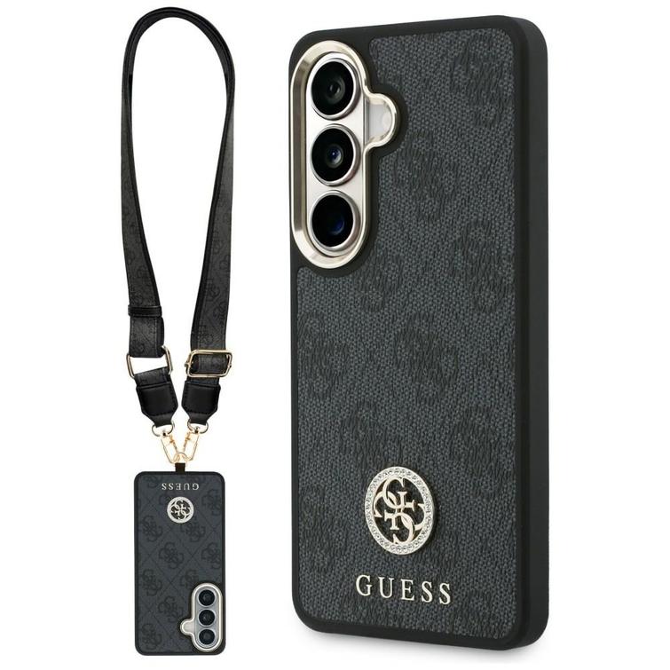 Guess case 4G Big Rhinestone Triangle Strap MagSafe for Samsung Galaxy S26 black
