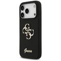 Guess Silicone Big 4G Script -suojakuori iPhone 17 Prolle, musta