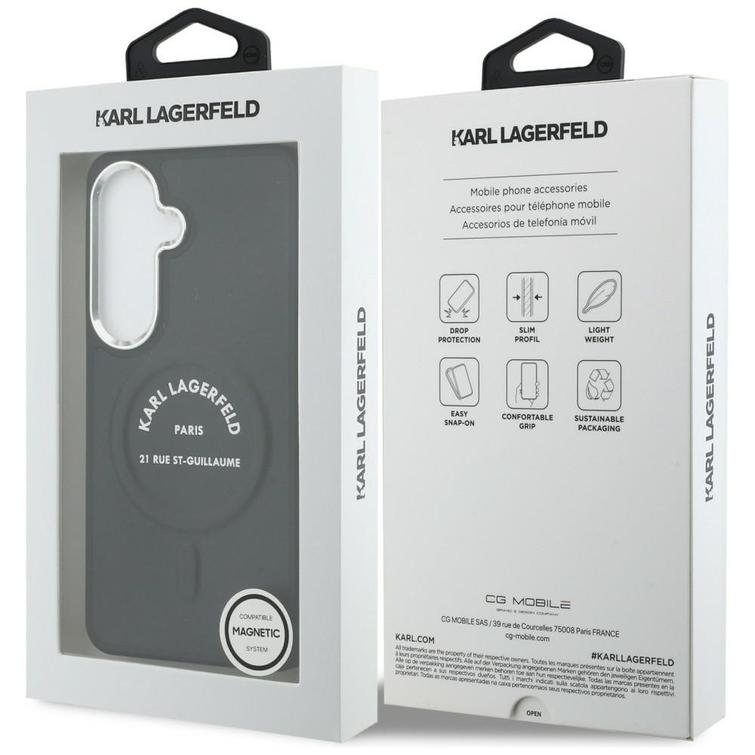 Karl Lagerfeld case Embossed Ring RSG Logo MagSafe for Samsung Galaxy S26 black