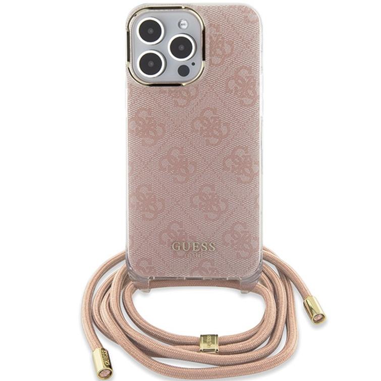 Guess iPhone 15 Pro 6,1" suojakuori GUHCP15LHC4SEP pinkki HC CROSSBODY CORD 4G PRINT