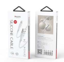 YESIDO SILICONE CABLE CA119 12W USB/LIGHTNING 1M 2,4A WHITE