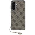 Guess HC PU 4G Classic Logo case with charm for Samsung Galaxy A57 brown