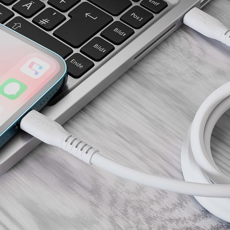 Proove-kaapeli Eternal USB-C - Lightning 2m 3A valkoinen