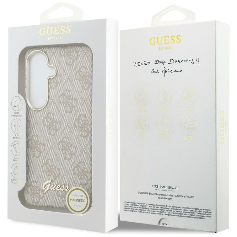 Guess case 4G Script MagSafe for Samsung Galaxy S26 pink