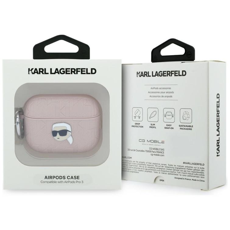 Karl Lagerfeld Monogram Karl Head for AirPods Pro 3 pink
