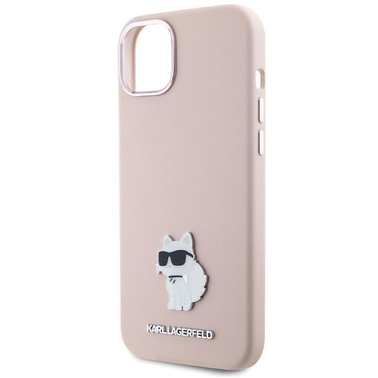 Karl Lagerfeld -suojakuori iPhone 15 Plus 6,7" KLHCP15MSMHCNPP pinkki HC SILICONE C METAL PIN