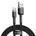 Baseus-kaapeli Cafule USB - USB-C 0,5 m 3A harmaanmusta