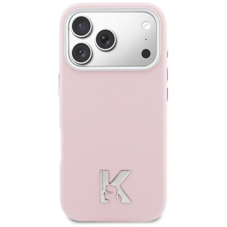 Karl Lagerfeld -suojakuori iPhone 17 Pro Max 6,9":lle, HC MAGSAFE PU FW W/ KHEAD LOGO PINK