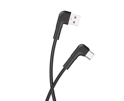 Maxlife MXUC-09 kulmakaapeli USB - USB-C 1,0 m 3A musta