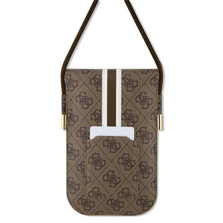 Guess puhelinlaukku GUOWBP4RPSW ruskea lompakko 4G raidat