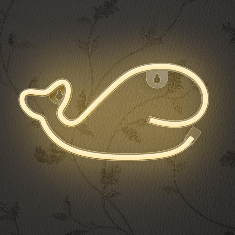 Neon LED-valo WHALE lämmin valkoinen Lepakko + USB FLNE09 Forever Light
