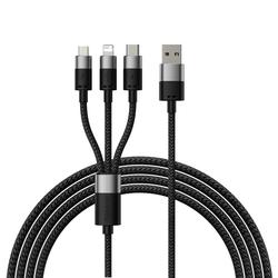 Baseus-kaapeli 3in1 StarSpeed USB - micro USB + Lightning + USB-C 1,2m 3,5A musta