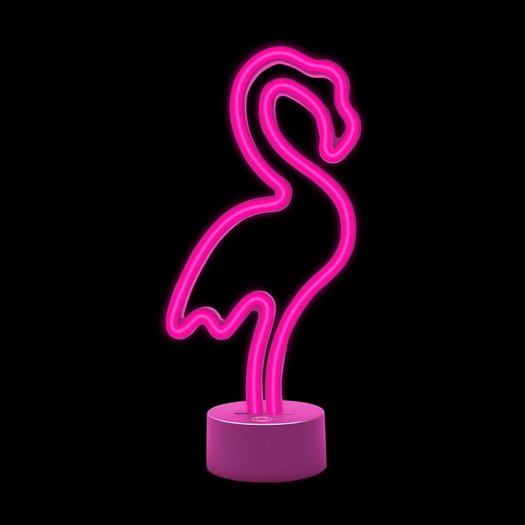 Neon-LED jalustalla FLAMINGO pinkki USB-C FSC-11 Forever Light