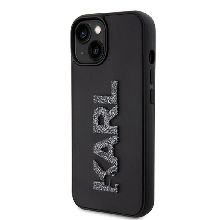Karl Lagerfeld case for iPhone 15 6,1" KLHCP15S3DMBKCK black HC 3D Logo Glitter
