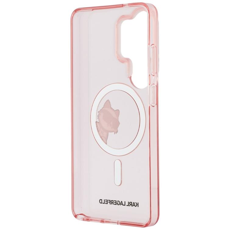 Karl Lagerfeld case IML Peekaboo Choupette MagSafe for Samsung Galaxy S26 Ultra pink