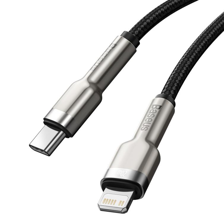 Baseus Cafule Metal PD USB-C - Lightning-kaapeli 0,25 m musta 20W
