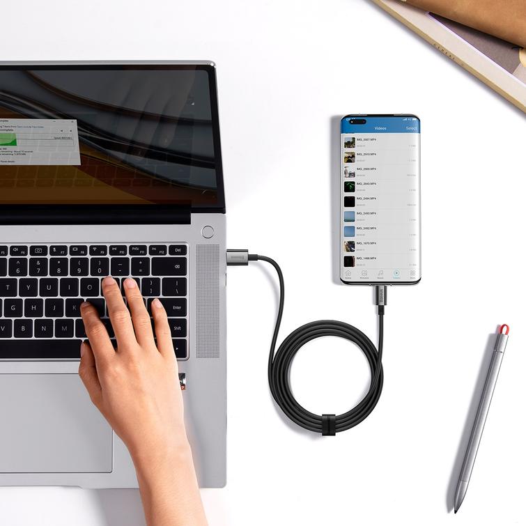 Baseus Superior USB - USB-C -kaapeli 1,0m klusteri musta 100W