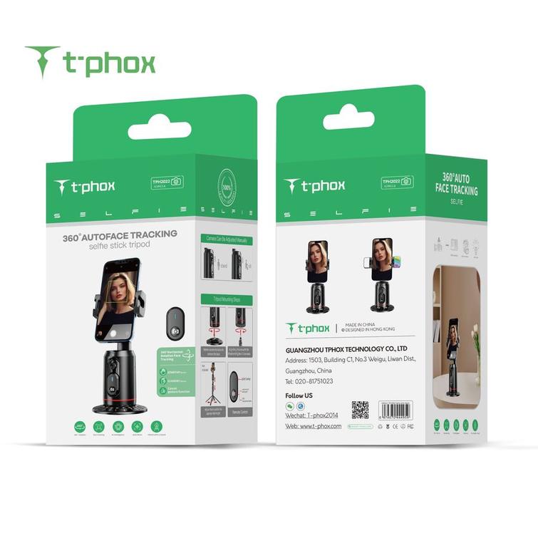 T-PHOX ICIRCLE GIMBAL/TRIPOD FACE TRACKING AI 360 BLACK HOLDER
